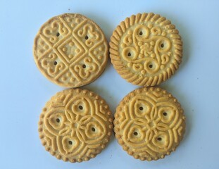 Isolated photo of baked biscuits or cookies
