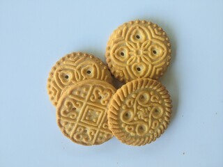 Isolated photo of baked biscuits or cookies