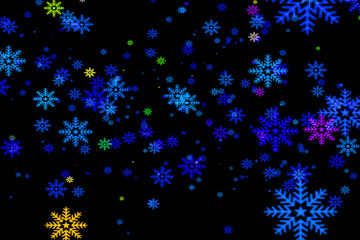 青　雪　結晶　カラー　パーティクル　CG　背景　壁紙
