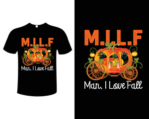 MILF-Man I Love Fall T-Shirt Design Template