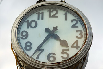 Closeup of big antique clock