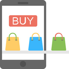 Shopping App Flat Icon 