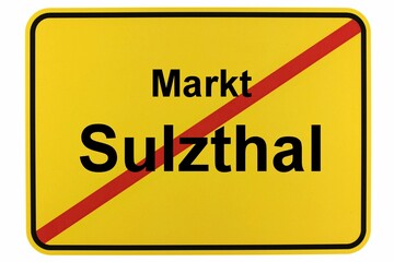 Illustration eines Ortsschildes von Sulzthal in Bayern