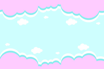 Fototapeta na wymiar Sky background, pastel paper cut design