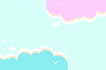 Sky background, pastel paper cut design