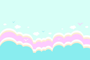 Sky background, pastel paper cut design