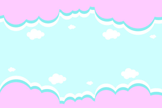 Sky background, pastel paper cut design