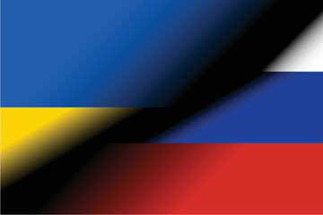 Ukraine v Russia National Flags