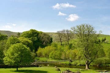 River Wharfe in Wharfedale near Grassington in Yorkshire Dales