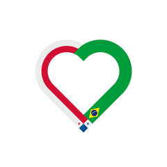 unity concept. heart ribbon icon of panama and brazil flags. vector illustration isolated on white background	