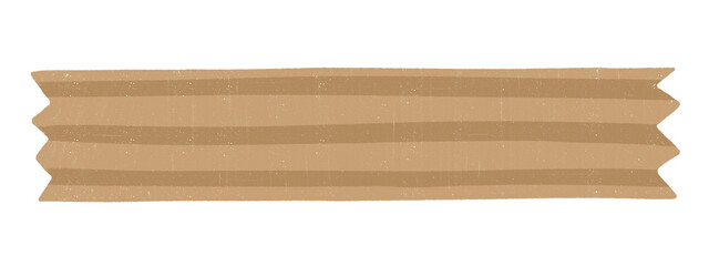 Stripe patterned kraft paper decoration tape. Flat vector illustration.