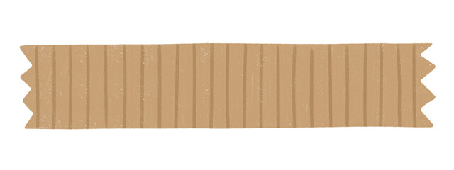 Stripe patterned kraft paper decoration tape. Flat vector illustration.