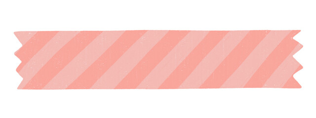 Pink stripe patterned paper decoration tape. Flat vector illustration.
