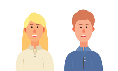 People avatars in flat style. vector illustration of men and women isolated on a white background