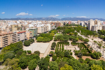 Fototapeta premium Parc de Llevant y bloques del poligono de Levante, Palma, Majorca, balearic islands, spain