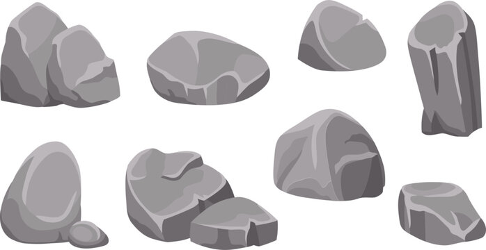 Stone Geology Collection Illustration Element Isolated