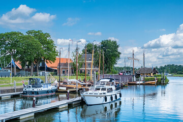 Fototapeta na wymiar Buitenhaven in Kampen, Overijssel province, The Netherlands 