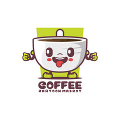 coffee cartoon mascot. drink vector illustration