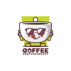 coffee cartoon mascot. drink vector illustration