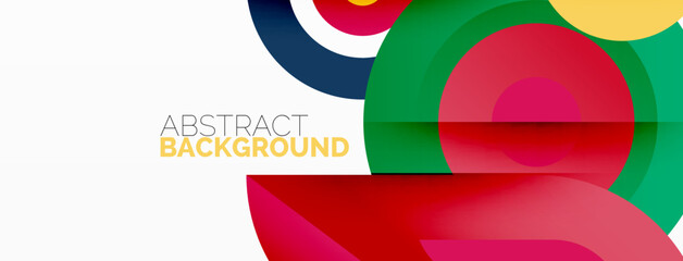 Abstract round shapes background. Minimalist decoration. Geometric background with circles and rings