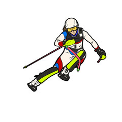 woman ski winter sport  slalom 
