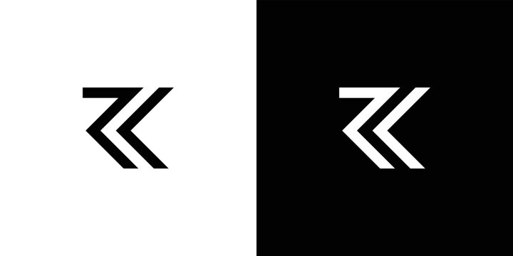 Modern and sophisticated letter RK initials logo design