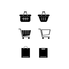 shopping tool vector illustration for icon or symbol. a set of shopping cart icons