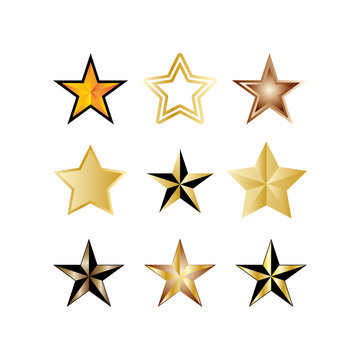 a set of star illustrations for icons, symbols or logos.