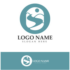 River Logo vector icon illustration design template