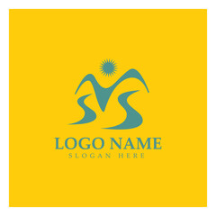 River Logo vector icon illustration design template