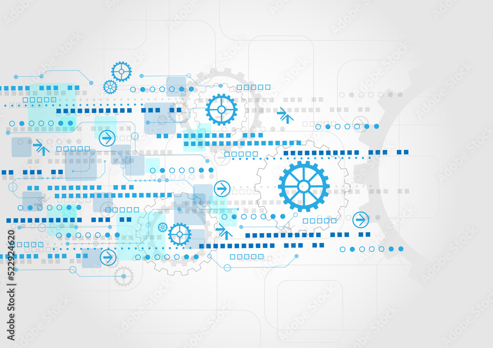 Poster abstract technology cog pattern background