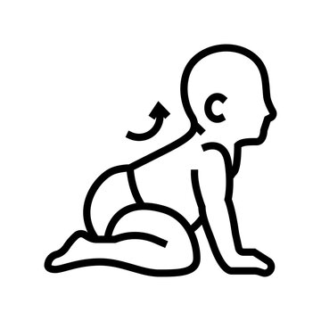 symmetrical tonic neck reflex line icon vector. symmetrical tonic neck reflex sign. isolated contour symbol black illustration