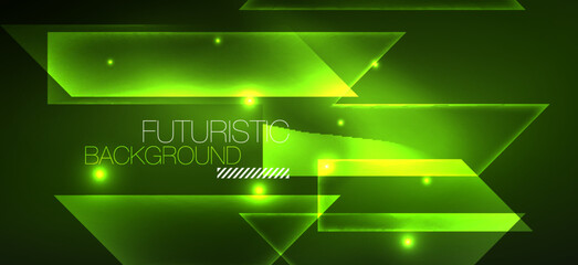 Background wallpaper neon glowing lines and geometric shapes. Dark wallpaper for concept of AI technology, blockchain, communication, 5G, science, business and technology