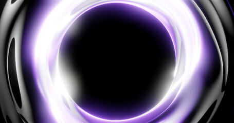 Render with floating circular tunnel with highlights