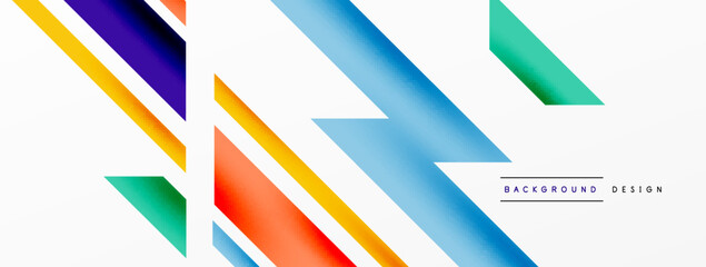 Minimal geometric abstract background. Dynamic 3d lines composition. Trendy techno business template for wallpaper, banner, background or landing