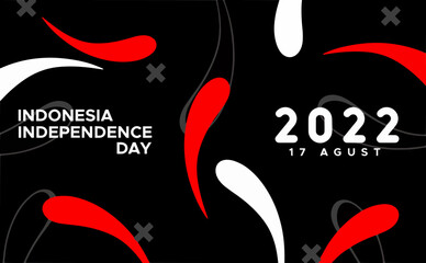 August 17th. Indonesian Independence Day greeting card, banner and logo texture background