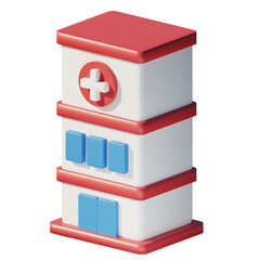 3d isometric health facility building illustration
