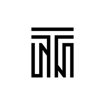 modern letter TN or NT monogram logo design