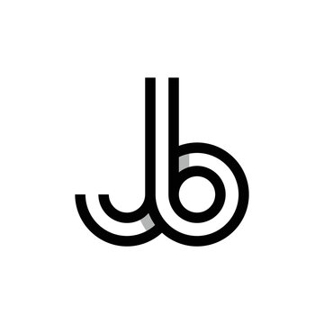 modern letter JB or BJ monogram logo design