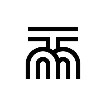 modern letter MT or TM monogram logo design