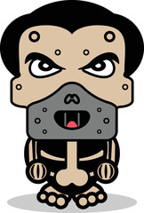 cute hannibal lecter bone mascot character cartoon vector illustration 