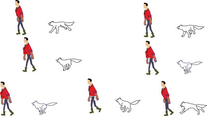 Image sequence of dog and man.
