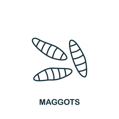 Maggots icon. Monochrome simple Fishing icon for templates, web design and infographics