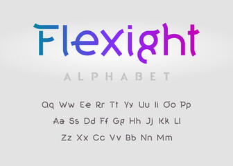 Decorative alphabet, sans serif style letters. Vector illustration.