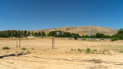 Football field at the desert