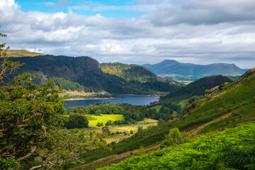 National Park Lake District, Helvellyn Hills, view while climbing Lake Thirlmere and Red Tarm, crossing Striding Edge and Swirral Edge during fog, 2022.