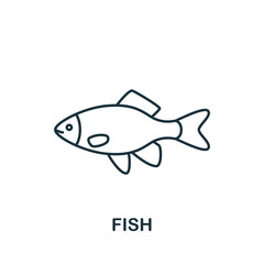 Fish icon. Monochrome simple Fishing icon for templates, web design and infographics