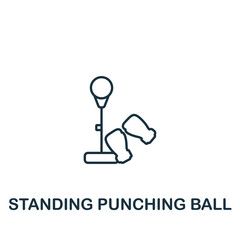 Standing Punching icon. Monochrome simple Fitness icon for templates, web design and infographics