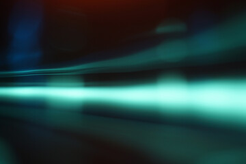 Long Exposure Neon Blue Green Lines Texture. Abstract Background.