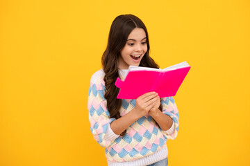 School child with book. Learning and education.